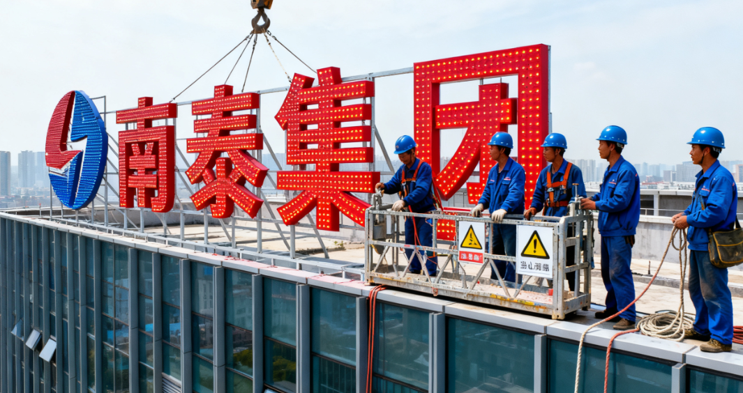 专业承接常州及周边地区广告高空安装工程